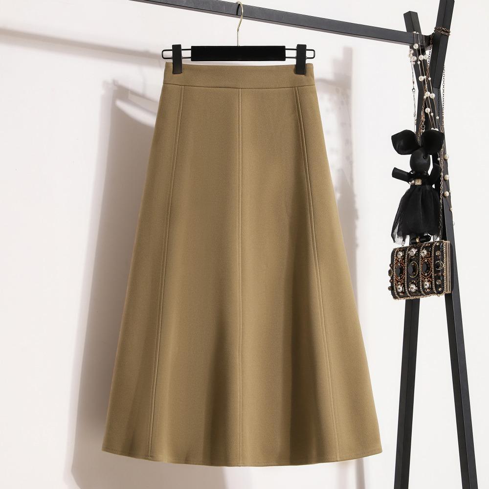 DIMANAF 2025 Plus Size Autumn Winter Women Long Skirts Thicken Elastic Waist Trousers Oversize 5XL