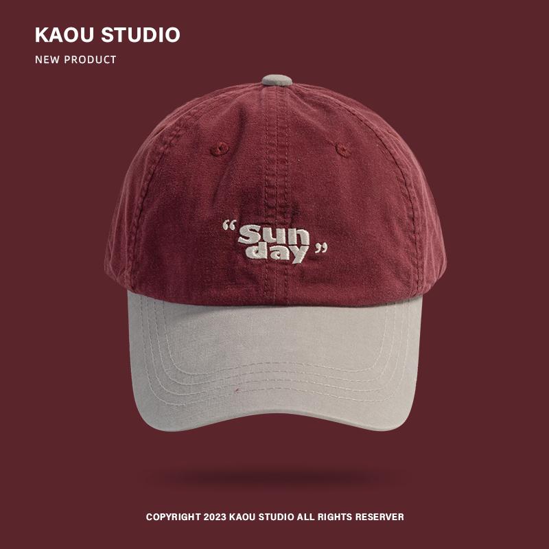 Pălărie Retro cu Blocuri de Culoare Femei Versatil Șapcă de Baseball Trendy Stil Bărbați Street Hip-Hop Șapcă cu Cozoroc