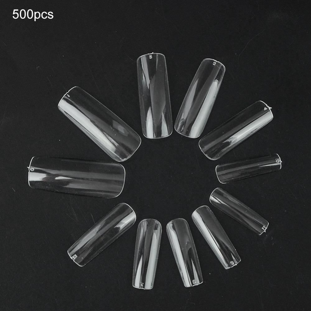 500pcs Long Square Full Coverage False Nail Tips Artificial Nail Extension Making