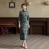 Green New Chinese Suzhou Long Sleeve Cheongsam Mid Sleeve Improved Young 1011 New Women's Premium Spring and Autumn