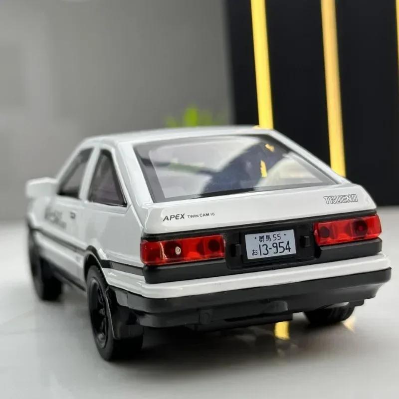 Simulation 1:32 AE86 Car Model Diecast Toys Vehicles Sound Light Children Boys Birthday Gift Pullback Voiture Miniature