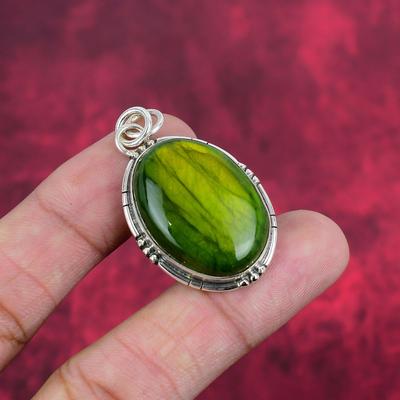 Šperky Green Flash Labradorit, Přívěsek z masivního stříbra 925 Ručně vyráběné šperky z drahých kamenů, Dárky pro manželku Zcela nový přívěsek