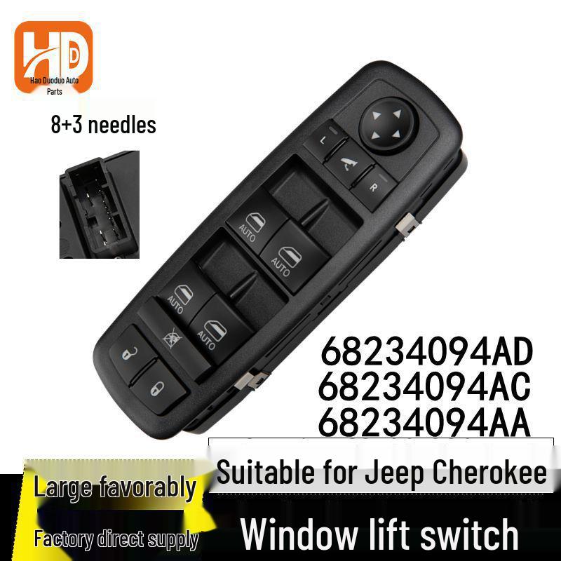 68234094AA Compatible with 19-21 Cherokee High Trim Folding Glass Window Lifter Switch Assembly Electric