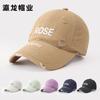 New alphabet embroidered baseball cap ripped hip hop visor children spring and summer fashion versatile cap