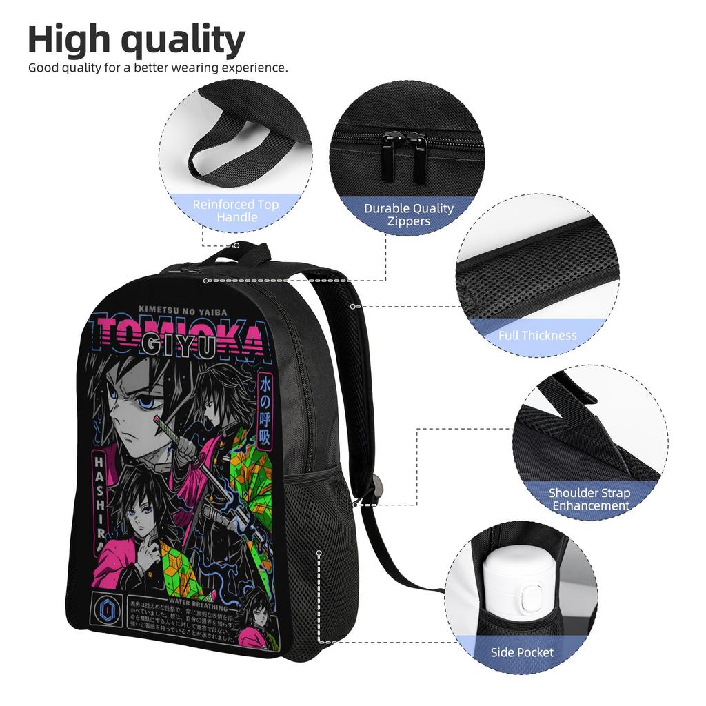 Demon Slayers Laptop Backpack Women Men Casual Bookbag for College School Student Guyu Tomioka Bag