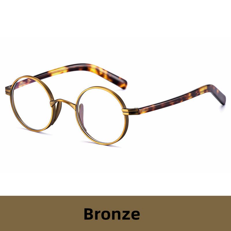 

Vintage Titanium Alloy Glasses Frame Men Small Round Reading Glasses Optical Prescription Eyeglasses Women Luxury Brand Eyewear +2.25