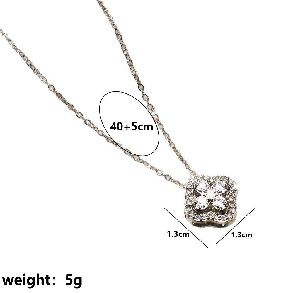 Lucky Four-Leaf Clover Necklace – Women's Titanium Steel, High-End Luxury, Detachable Four-Way Wear Collarbone Chain.