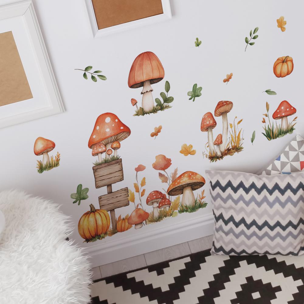 Fun-e140 Bemalte Pilz Kürbis Straßenschilder DIY Schlafzimmer Wohnzimmer Heimdeko Wandaufkleber