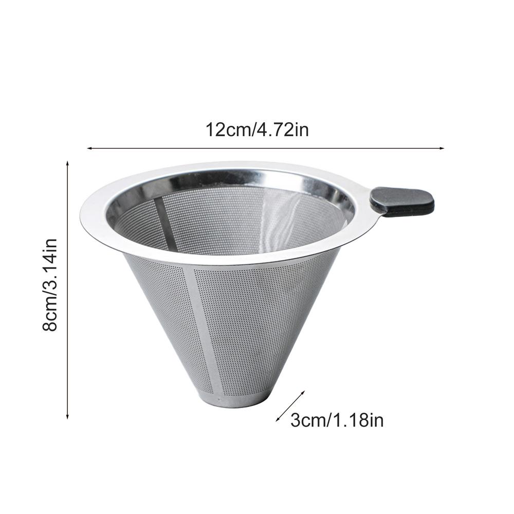 Stainless Steel Coffee Filter Coffee Strainer Pour Over Cup Stainless Steel Slow Drip Double Layer Fine Mesh Coffee Strainer