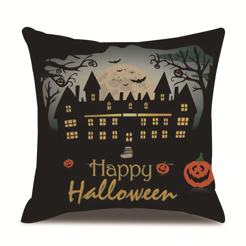 Halloween Linen Pillow Cover Printed Pillow Supply Cushion Cover
