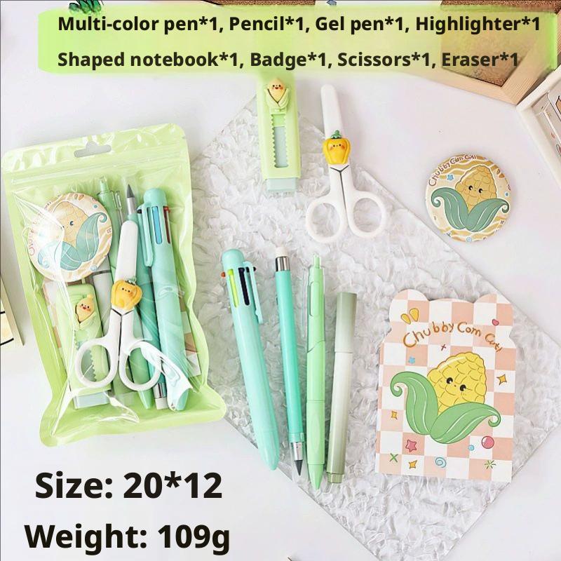 Various Stationery Sets: Small Carrot, Corn, Vegetable and Fruit Ballpoint Pens, Gel Pens, Small Stationery Gifts for Class Students, Creative Learnin
