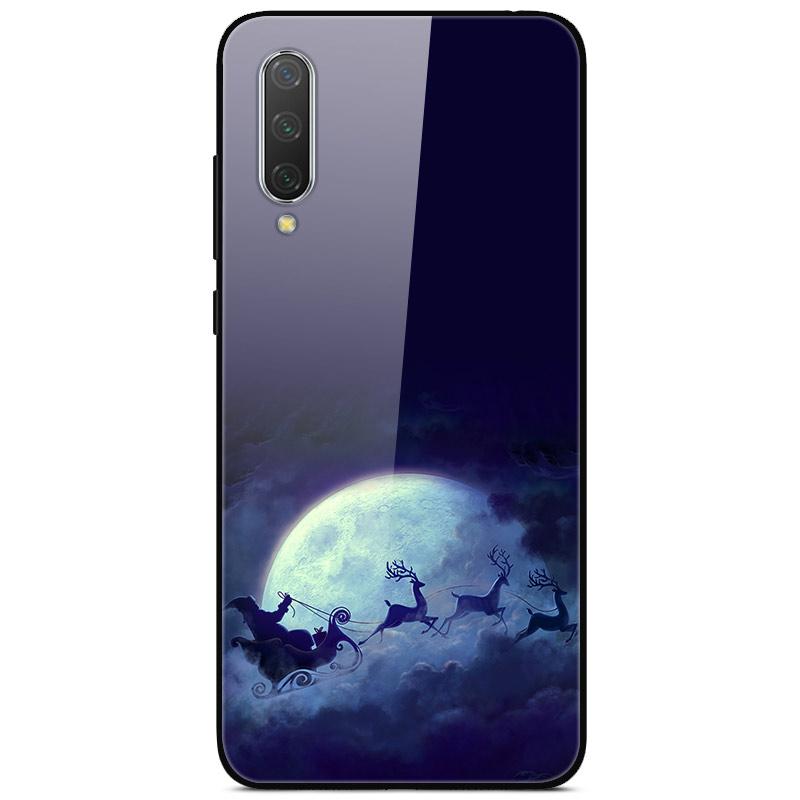 New Year Christmas Case For Xiaomi Mi 9 Lite CC9 CC9E A3 9T SE Tempered Glass Hard Cover For Redmi Note 8T 8 7 K20 Pro Bumper