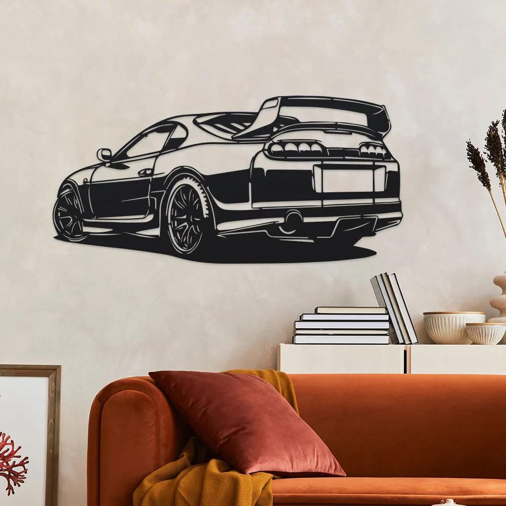 Modern Luxury Car 1pc Metal Wall Art - Sleek Black Iron Design with, Perfect for Office, Living Room, Bedroom, Terrace, Kitchen