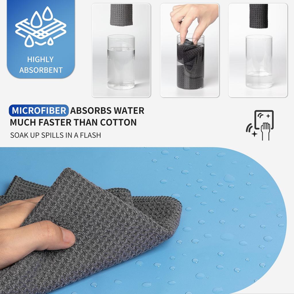 Panos de Limpeza MR.SIGA com Textura de Waffle, Panos de Prato Absorventes e de Secagem Rápida, Panos de Cozinha para Polir sem Fiapos, Panos de Prato, Panos de Limpeza, Pacote com 6