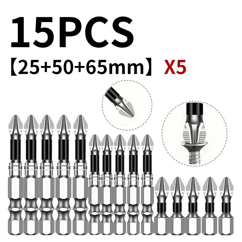 K5 Anti-Slip Shock-Resistant Phillips Screwdriver Bit Set - Strong Magnetic, High Hardness, High Torque.