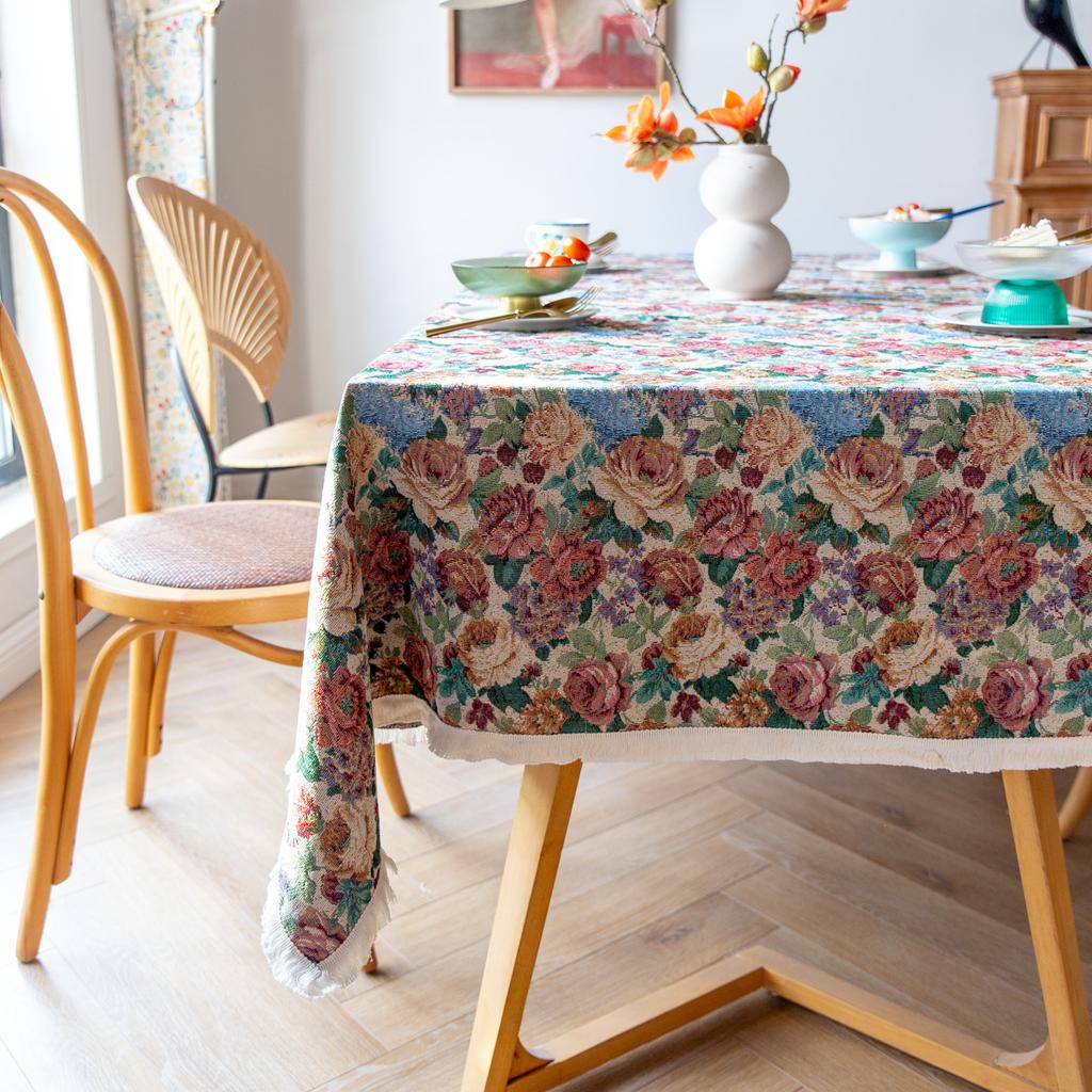 British Style Dining Table Cloth Background Cover Fabric Decorative Retro Court British Alphabet Newspaper Tablecloth