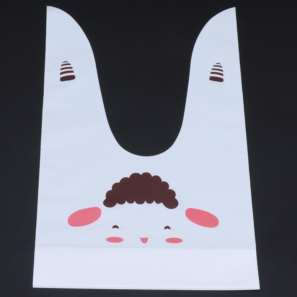 50PCS Long Ear Treat Bags Bunny Sheep Mouse Print Snack Packaging Bag Qingtuan Snack Gift Packaging