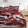 3pcs Red Ranger in Action Printed Quilt Set - Includes 1 Quilt Cover and 2 Pillowcases, Machine Washable - Suitable for All Seasons.W071