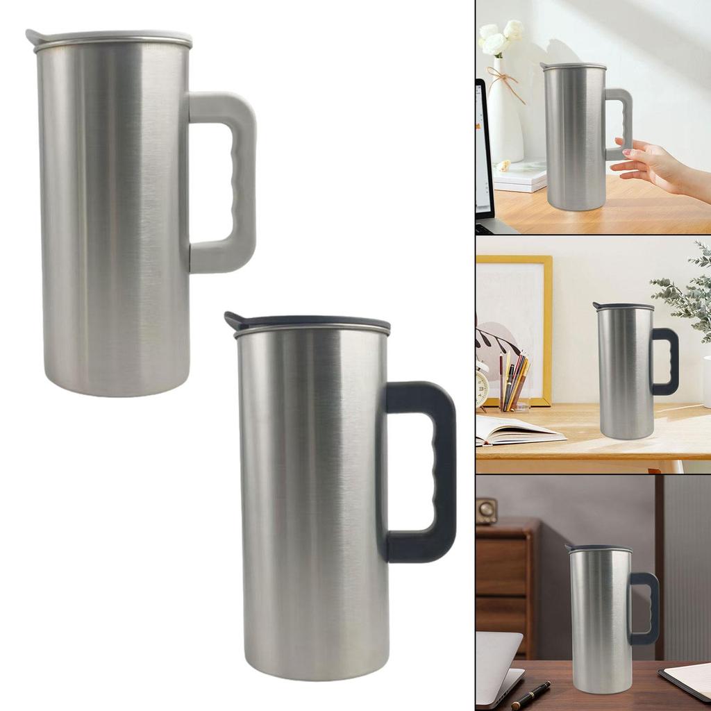 Stainless Steel Jug with Lid And Handle, Versatile, Easy-to-clean Portable Kettle, Beverage Container for Hotel And Home