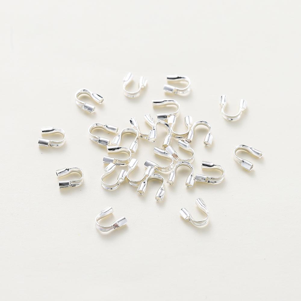 100pcs/lot 14K 18K Gold Plated 4mm U Shape Cord Wire Guard Protectors String Connectors Loops For DIY Jewelry Handmade Findings