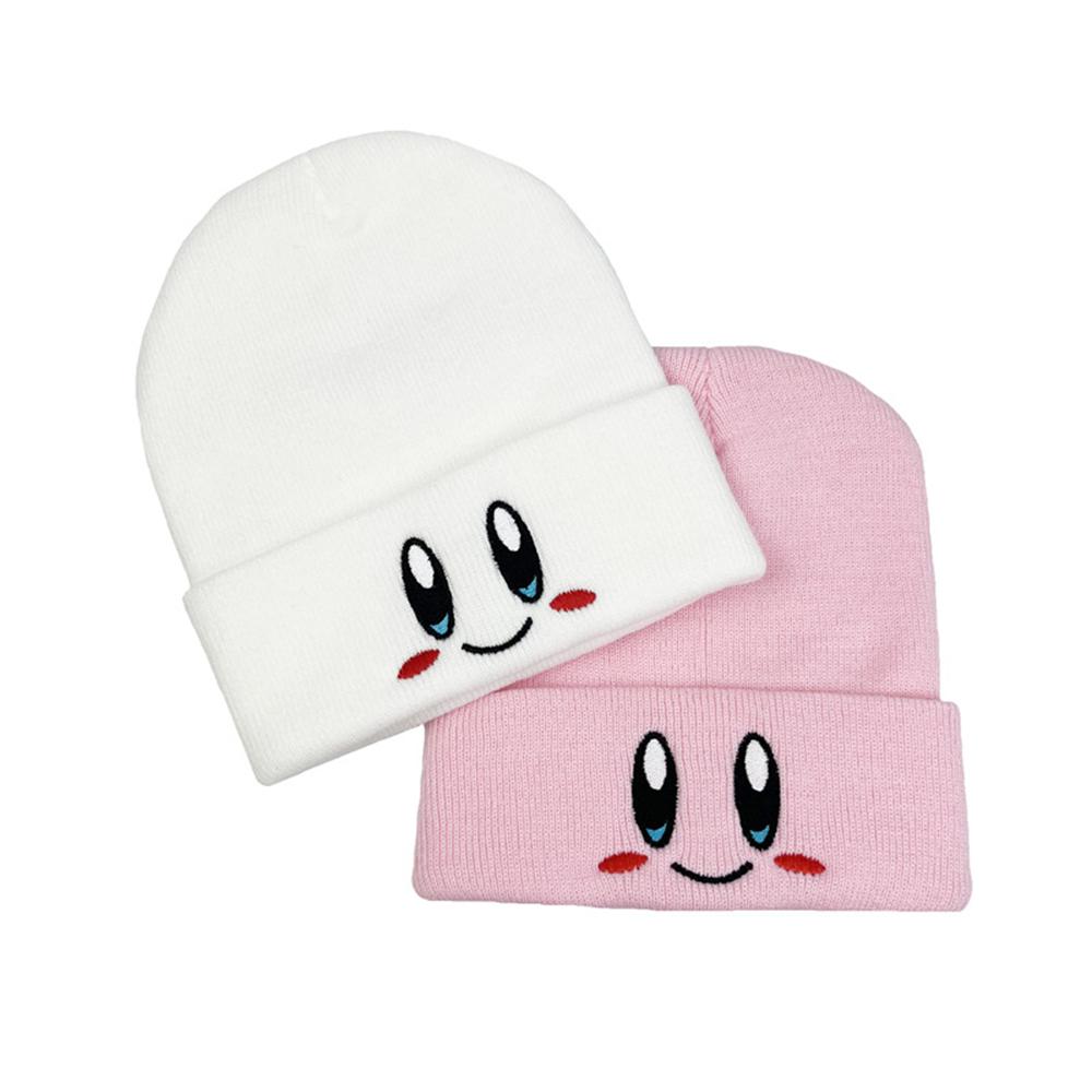 1pcs New Autumn Winter Bonnets Beanie Hats Cute Smiley Face Big Eyes Embroidered Knitted Hats Unisex Warm Knit Hats Five Colors