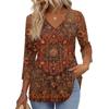 Women's T Shirt Print 3/4 Sleeve Fashion Basic V- Neck Regular Top