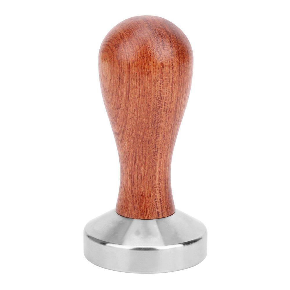 51mm Stainless Steel Coffee Tamper Wooden Handle Coffee Powder Hammer Press Tool Kitchen SuppliesFlat Bottom