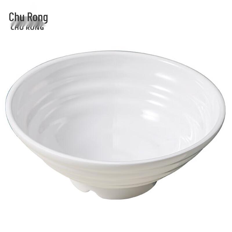 Churong 7.5-inch White Melamine Noodle Bowl Set (5-Pack)