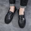 Men's spring casual leather shoes 2024 new trendy lazy shoes breathable men's shoes one pedal casual single shoes work shoes