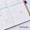 2024 Planner Faux Leather Hardcover Pen Holder Ribbon Bookmark Colorful Monthly Index Ink-Proof Paper Elegant Journal Dairy Notebook Student Supplies