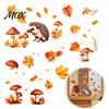 Autumn Window Clings 2PCS Hedgehog Static Clings, Fall Maple Leaf Mushroom Glass Stickers, Decals No-Adhesive for Home Store Coffee Shop Thanksgiving