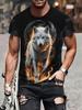 Fashion Street Style Men's Crew Neck T-shirt Fierce Wolf Graphic T Shirts for Men 3d Printed Breathable Tops Summer Casual Tees