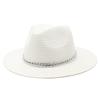 Spring And Summer Sunscreen Outdoor Sunshade Panama Hat Flat-Brimmed Retro Jazz Top Hat Men'S And Women'S Straw Hats