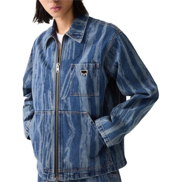 Giacca di Jeans Levis Larga Casual Comoda con Zip Manica Lunga Uomo giacche Blu A5732-0003