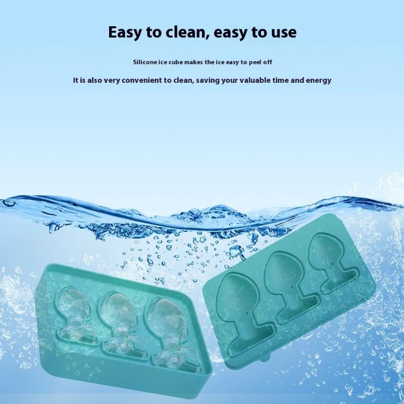 New Creative Silicone Ice Maker with Large Whiskey Party Ice Maker, Easy To Release, Food Grade Quick Freeze Mock Ice Mask