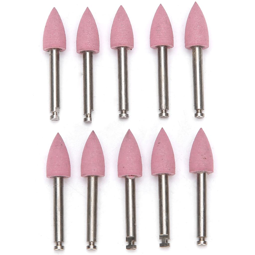 10 pezzi Frese per lucidatura dentale Bassa velocità Lucidatore per molatura dentale Set di punte da trapano Rosa 410