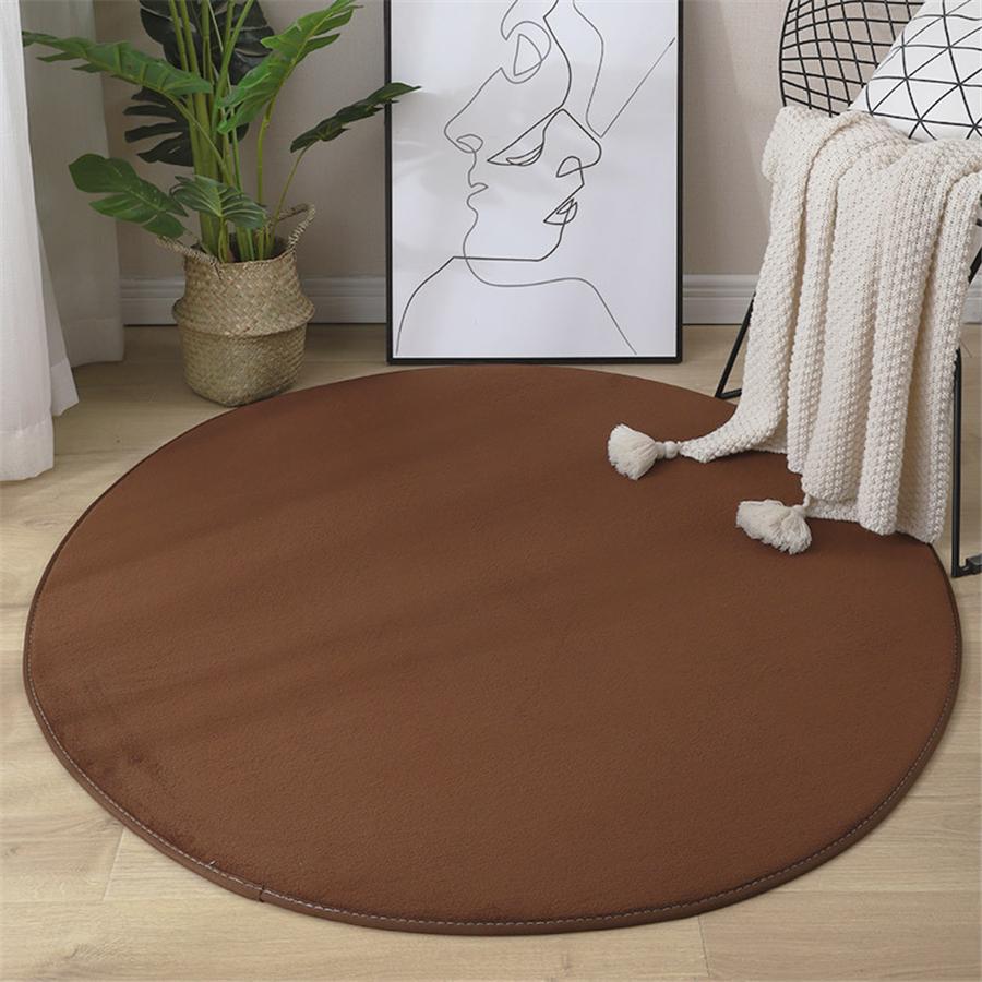 2022 Hot Sell Round Coral Velvet Carpet Color Water Absorption Sofa Carpet Memory Foam Bedroom Living Room Children Rug Yoga Mat