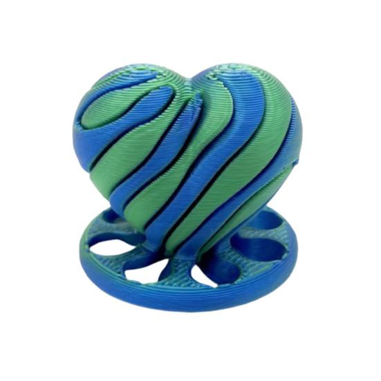 3D-gedruckte Herzfigur Mini-Herz Spiralförmiges Fidget-Spielzeug Spaß Schreibtischdekoration Angst Stressabbau Geschenk für Kinder Erwachsene