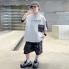 Children's wear boys' summer short sleeved set 2026 new style, medium and large children's summer sports thin style, summer style cool and fashionable