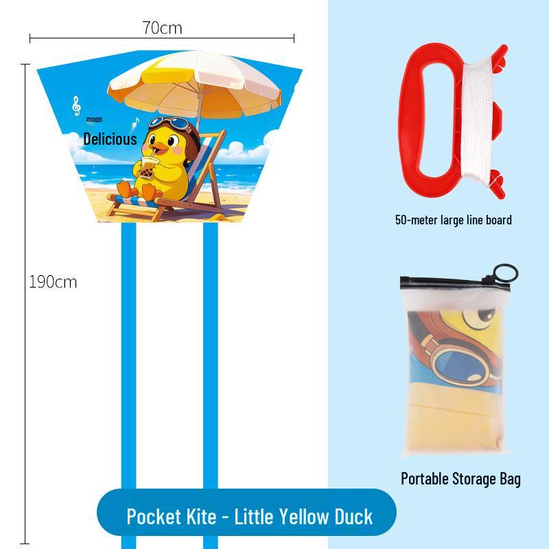 Weifang Kite Pocket: Frame-Free, Safe, Easy-to-Fly Cartoon Kite for Kids in Light Breezes