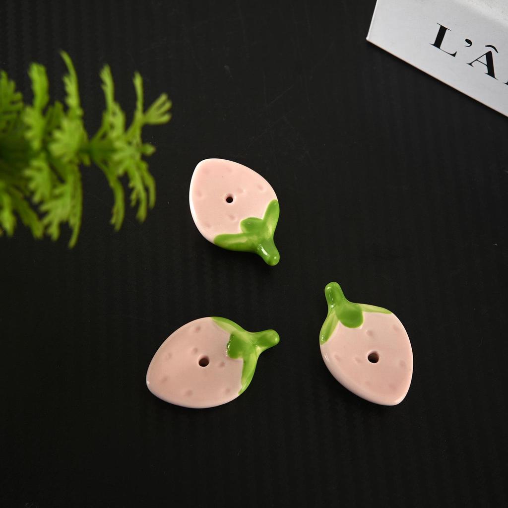 Strawberry Slice Ceramic Incense Holder - Cute Girly Desktop Ornament