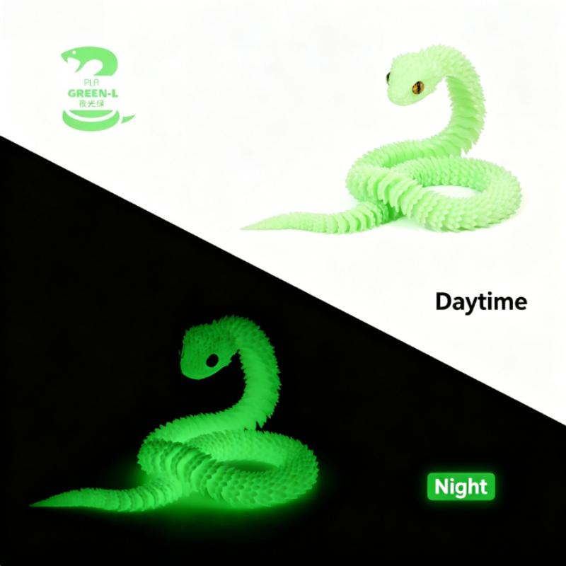 3D Printed Flexible Viper Snake Model – Art Decor, Multiple Colors & Sizes (30cm/40cm/60cm) Perfect for Home and Office Décor.