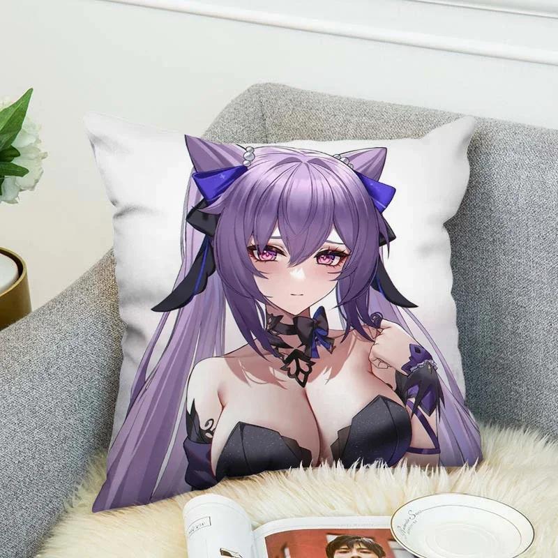 Genshin Impact Pillow Covers Decorative Cushions Cover for Sofa Pilow Cases Sleeping Pillows Pillowcase Fall Decor 45x45 Cushion