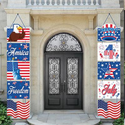 Unabhängigkeitstag Türvorhang Amerikanischer Freiheitsfeiertag Türvorhang Anhänger Feiertag Party im Freien Partydekoration Couplet