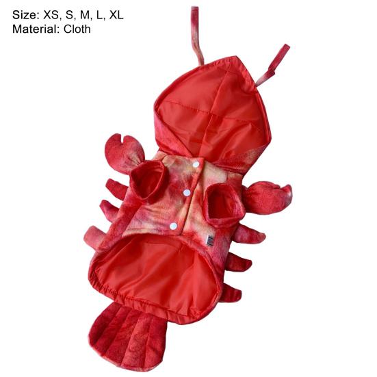 Dog Costume Lobster Shape Holiday Dress Up Funny Style Halloween Pet Two-legged Coat for Puppy