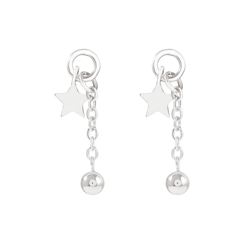 You Don't Need To Pick Earrings When You Sleep. Female Cute Japanese Style Is Small and Fresh Mori Mini Round Beads, Small Star Earrings, Earrings.