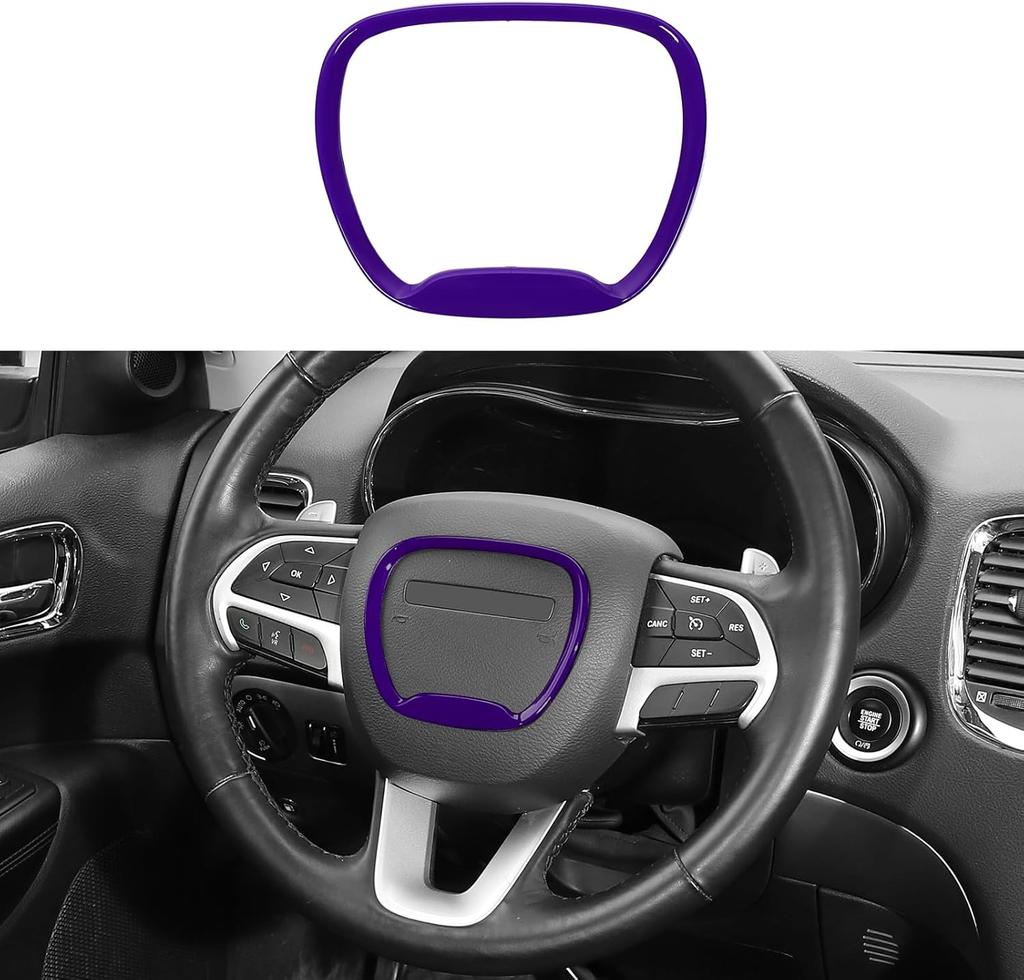 Central Control Steering Button Frame Trim Car Interior Decoration Fit for Dodge Challenger Durango Charger 2015-2025 Interior Accessories,Black