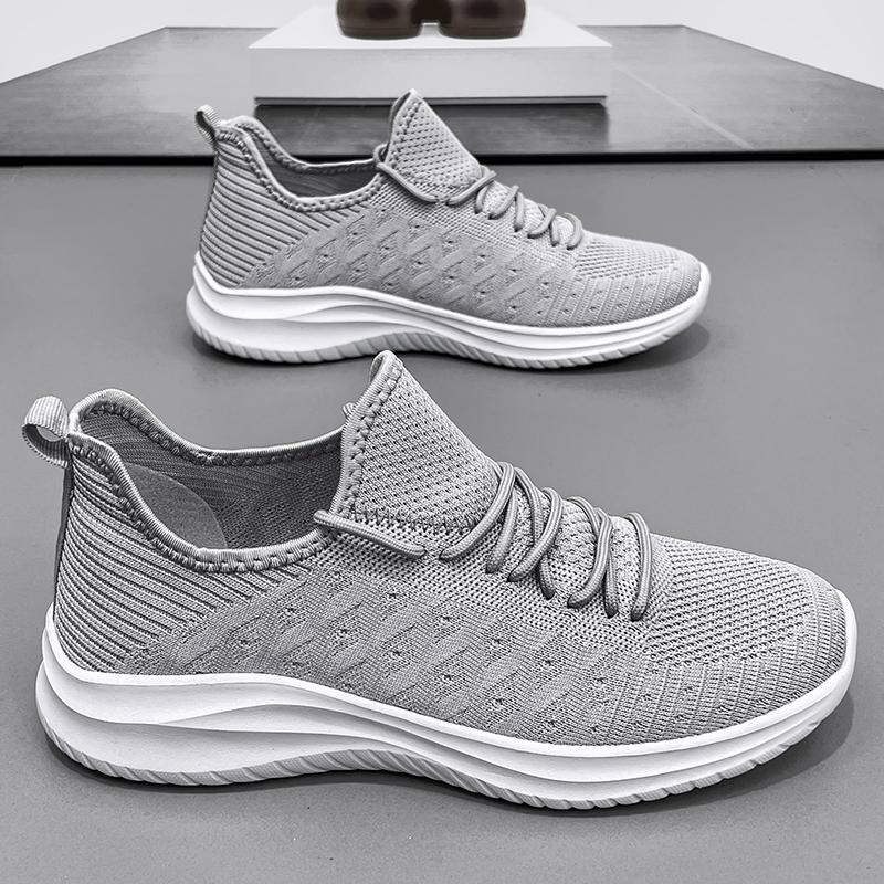 Fashion Women's Breathable Mesh Sneakers Flat Shoes One Foot Kick Outdoor Thick Soled Casual Hiking Anti Slip White Sports Shoes for Men