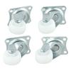 1/2/4Pcs White Nylon Rubber Caster Wheel 360 Degree Swivel Casters New Furniture Roller