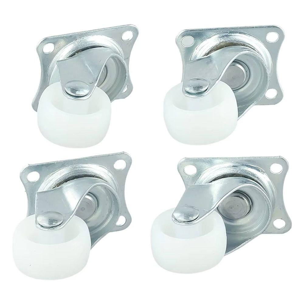 1/2/4Pcs White Nylon Rubber Caster Wheel 360 Degree Swivel Casters New Furniture Roller